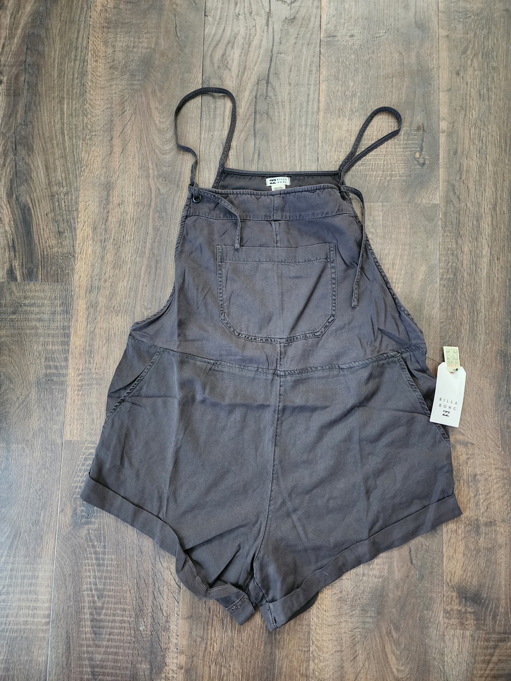 Billabong Charcoal Black Short Overalls Romper